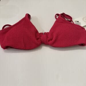 Dipping Daisys Red Coral Bikini Top Size Small NWT Padding